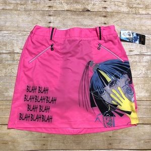 Jamie Sadock NWT Air Wear Pink Blah Blah Golf Skort